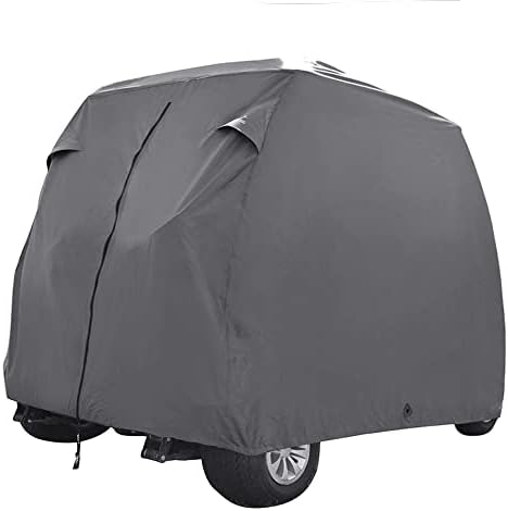 Golf Cart Cover, Fits Yamaha Drive, EZ Go,Club Car Precedent,Color Tan, Dark Gray
